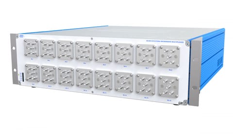 LXI SP4T, 18GHz, (1-14) Banks, 50Ω, SMA, terminated Microwave Multiplexer-60-803-1yy