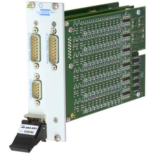 12-Ch,90Ohm to 250Ohm,100mW,PXI PT100 RTD Simulator,40-262-201